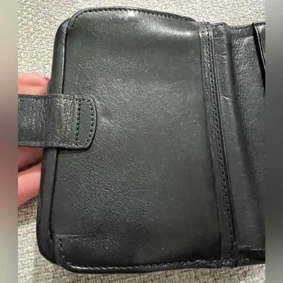 Vintage COACH Black Leather Kiss Lock Wallet Beautiful! - Picture 6 of 14